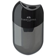 FABER-CASTELL šiljilo s PVC kutijom, 2 rupe, crno