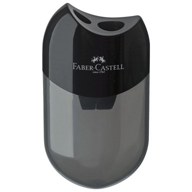 FABER-CASTELL šiljilo s PVC kutijom, 2 rupe, crno