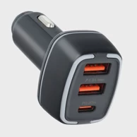PAVAREAL Auto punjač PA-CC65, crni, Type C + 2x USB, PD 20W, 4.8A