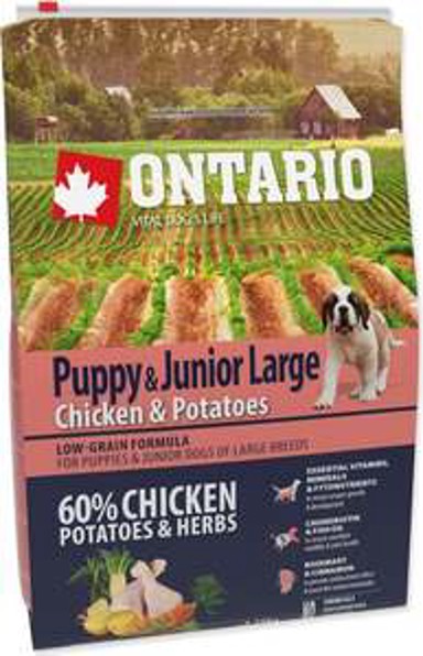 ONTARIO Hrana za štence Puppy & Junior Large Breed 2,25 kg, piletina i krumpir