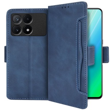 Preklopna futrola za Xiaomi Poco X6 Pro 5G, utor za karticu, plava