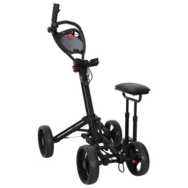 Golf trolej sa sjedištem, aluminij, crna