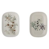 BLOOMINGVILLE Tanjuri desertni bijeli u setu 2 kom s božićnim motivom od kamenine Hollie