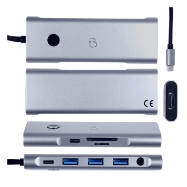 USB-C hub 9-u-1 s HDMI 4K 60 Hz, USB 3.0 i PD 100 W