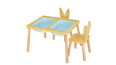 WOODY FASHION Dječji stol set Table and 2 Chairs, plavi