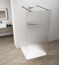 POLYSAN Tuš zaslon ESCA, Walk-In, 1500 mm, Flute staklo, crna mat