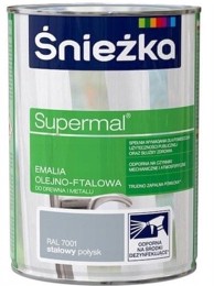 ŚNIEŻKA Supermal Emajl RAL 7001, čeličnosivi, sjajni, 0,8 l