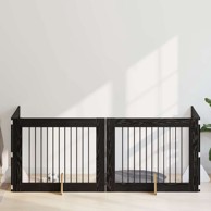 Vrata za pse s postoljem, 4 kom, crni hrast, 100 x 80 cm