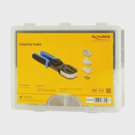 DELOCK Kliješta za krimpovanje RJ45 + set konektora 86450, crna