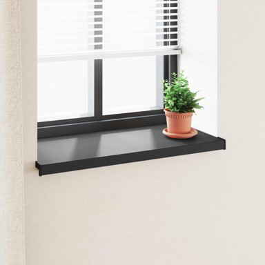 Prozorska klupčica, crna s drvenim uzorkom, 100 x 40 x 4.5 cm, PVC