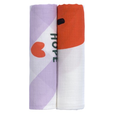 LÄSSIG Tetra pelena XL, 2/1 120 x 120 cm, Happy Rascals Smile sky