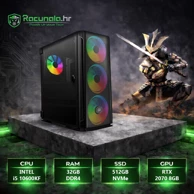 BAB Stolno računalo Ragnar i52070 / Intel Core i5 10600KF, 32 GB DDR4, 512 GB NVMe SSD, NVIDIA GeForce RTX 2070 8 GB, Windows 10 Pro, crna