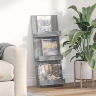 Polica za časopise s policom 51x11x102 cm, sonoma siva