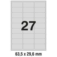 ZWECKFORM Etikete Laser 63,5x29,6 mm polyester L6011-20 srebrne 20 listova