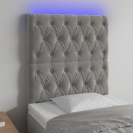 LED uzglavlje svjetlosivo 80x7x118/128 cm baršunasto