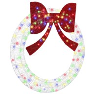 Božićni vijenac s LED lampicama šareno svjetlo 120 cm akril