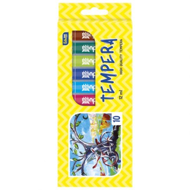 EDUCA Boja tempera, aluminijska tuba, 12 ml, 10 boja, kartonsko pakiranje