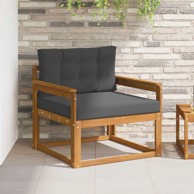 Sofa srednja za vanjsku upotrebu, čvrsto drvo akacije, otvoreni okvir, antracit