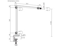 BIT FORCE Stolna ručka za mikrofon BRACE DMA-72-FM, 3/8, 5/8, do 1 kg