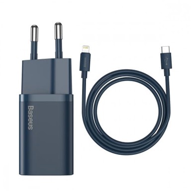 BASEUS Punjač Super Si, 1x Type C, 20W, s USB-C na Lightning kabelom 1M
