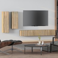 4-dijelni set TV ormarića boja hrasta sonome konstruirano drvo