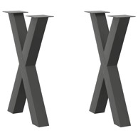 Noge blagovaonskog stola X-oblika 2 kom antracit 50x(72-73) cm
