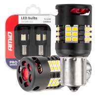 AMIO LED žarulje CANBUS PRO Series 1156 BA15S P21W R10W R5W 24x3020 SMD s ventilatorom bijele 12V/24V