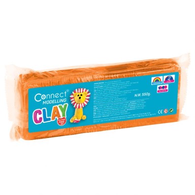 CONNECT Plastelin, plastični nožić, 550 g, narančasti