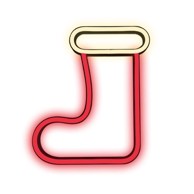 FOREVER Neonsko LED svjetlo BOŽIĆNE ČARAPE, bijelo-crvene, FLNE23