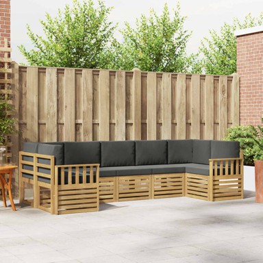 Set vanjskih sofa, 6 pcs, 304 x 128,5 x 73 cm, bijela i antracit