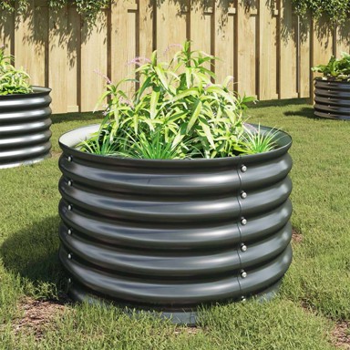 Vrtna sadilica, 80 x 80 x 44 cm, pocinčani čelik, siva