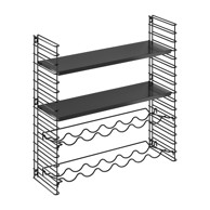 METALTEX Zidni regal sa stalkom za boce, metalni, crni