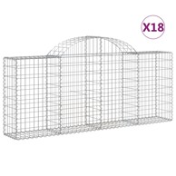 Lučne gabionske košare 18 kom 200x30x80/100cm pocinčano željezo
