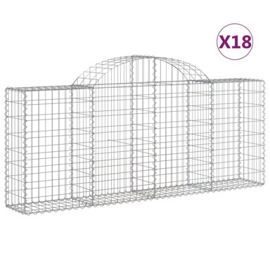 Lučne gabionske košare 18 kom 200x30x80/100cm pocinčano željezo
