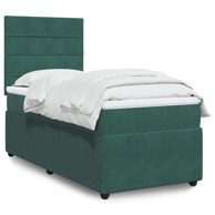 Box spring krevet s madracem tamnozeleni 90x200 cm baršunasti