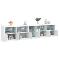 Komoda s LED svjetlima bijela 283x37x67 cm