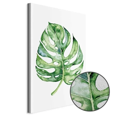 Slika Watercolor Monstera, jednodijelna, okomita, 60x90 cm
