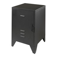 VIPACK Crni metalni dječji noćni ormarić BRONXX