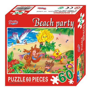 DENIS Puzzle Beach Party, 60 dijelova, 28x21.5 cm, 3+