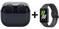 SAMSUNG Slušalice BUDS3 FE SM-R420, crne + Fit pametna narukvica, siva (SM-X626BZAREUE)