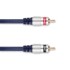 Audio kabel 2x RCA (cinch) utikač / 2x RCA (cinch) kutni utikač s kontrolnim vodičem, 1,5 m