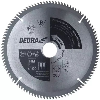 DEDRA Rezna ploča za drvo, 100 zuba, 300 × 30 mm
