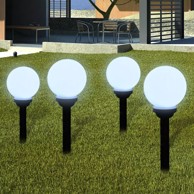 Vanjska solarna LED lampa lopta 15 cm 4 kom sa šiljcima za zemlju