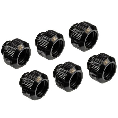ALPHACOOL Spojni priključak G1/4 Eiszapfen 13 mm, hardtube, 6 komada, crna