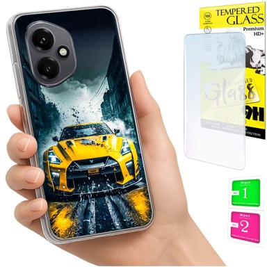 Torbica za Honor X7d / 400 Smart foto maskica za leđa futrola + 9H staklo