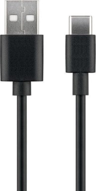 USB-C na USB-A kabel, verzija 2.0, brzina 480 Mbps, duljina 1 m, crna