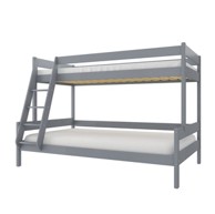 Dječji krevet na kat Familijne, 200 x 120/90 cm, dodatni krevet, sivi