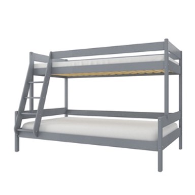 Dječji krevet na kat Familijne, 200 x 120/90 cm, dodatni krevet, sivi