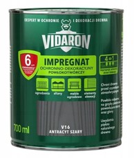 VIDARON Zaštitni i dekorativni impregnacijski premaz V16 0,7 L, antracitno sivi