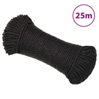 Radno uže, crno, 3 mm, 25 m, od polipropilena